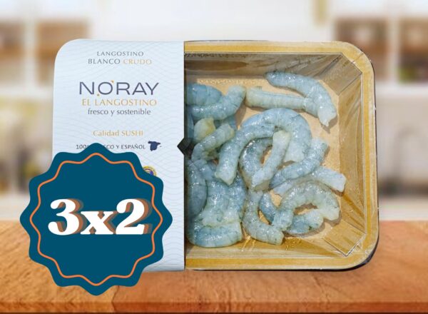 3x2 Langostino crudo pelado en bandeja de 500gr (60/80 piezas) - Promo 3 bandejas